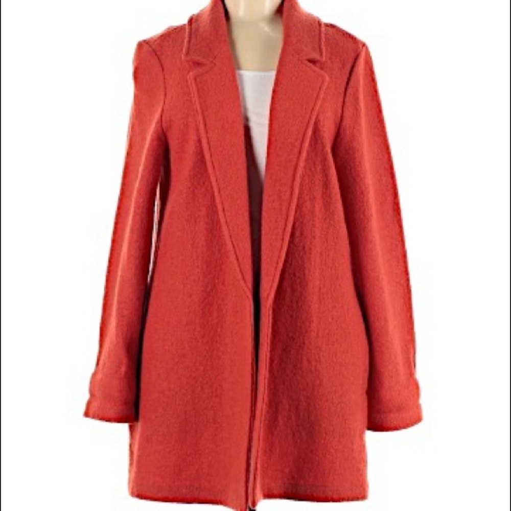 Rachel Zoe Fire Red Wool Blend Coat